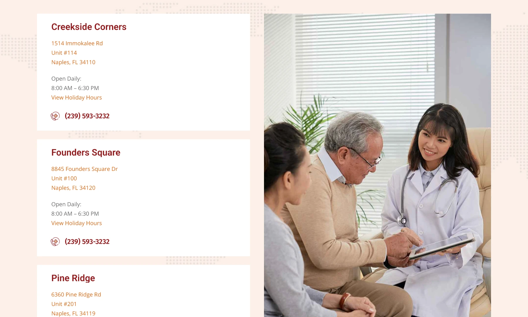 Collier Urgent Care locations.