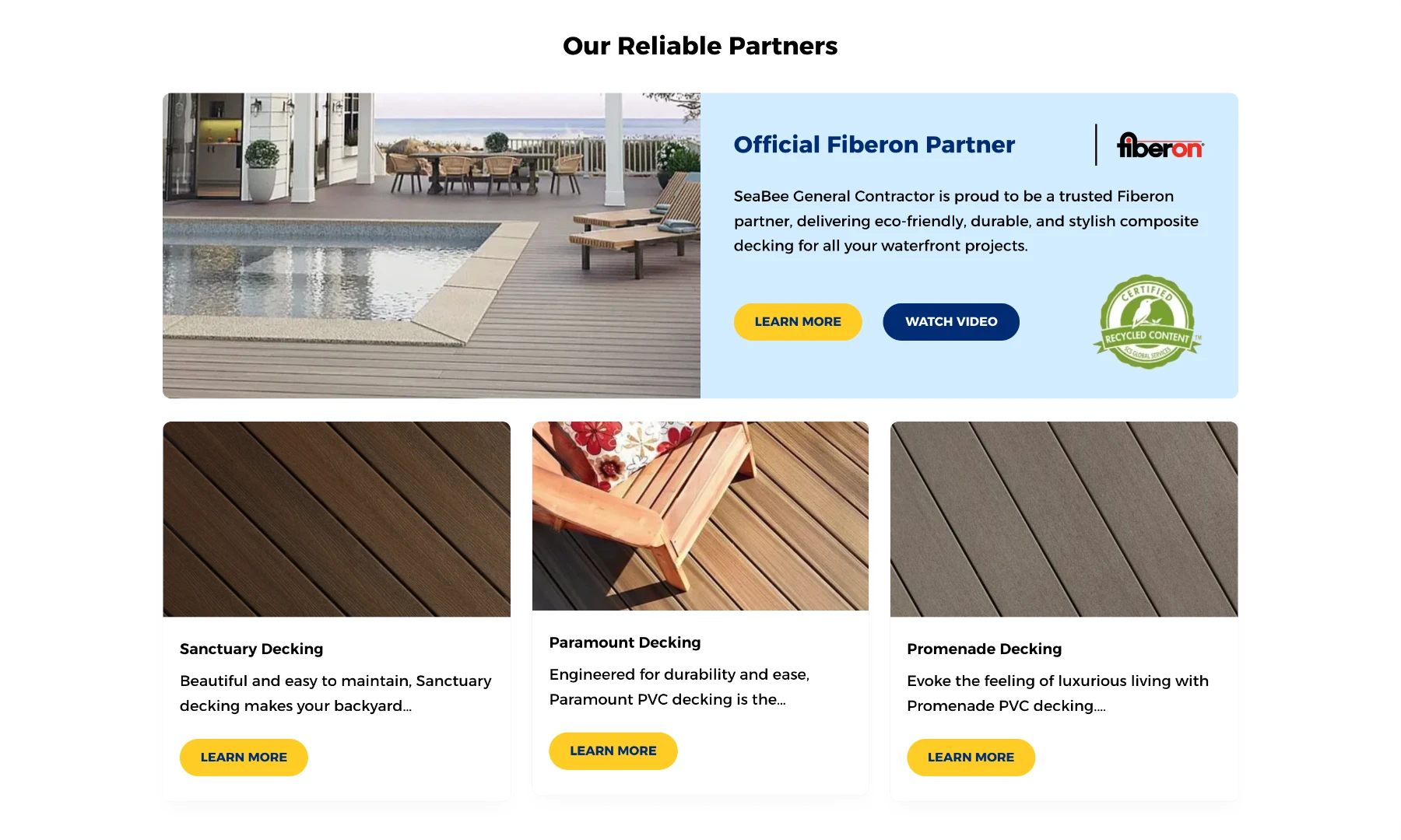 Seabee Partner section - Fiberon.